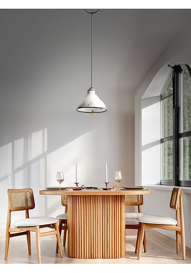 Manas İskandinav Natural Ahşap Masa Sandalye Takımı 90x130 Natural