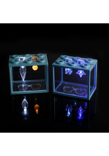 Yifomall Akvaryum Işıklı Dekoratif Aydınlatıcı - Renkli Led Mini Fener, Pil Desteğiyle Hafif Ve Dayanıklı Plastik Yapı Mavi