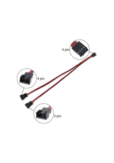 Yunboo Siyah 4pın Pwm Bilgisayar Fanı Çevirici Kablosu, 1'den 2'ye Paketli Soğutma Fanı Bağlantı Adaptörü