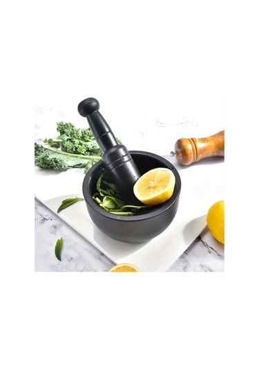 Fochsia 2 Adet Plastik Havan Ve Tokmak Seti - Baharatlar Ilaçlar Için Dayanıklı Kahverengi Mutfak Öğütücü