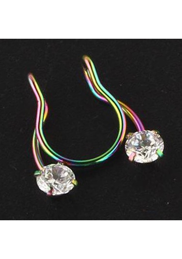 Suntek Paslanmaz Çelik Burun Halkası 8mm Döngü Çember Renkli Çok Renkli