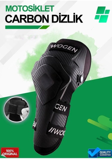 Motosiklet Lüx Dizlik Mafsallı Koruma Carbon Desenli Rahat Kullanım Motorcu Diz Koruyucu Siyah