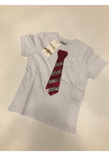 Pretty Kıravat Paletli T-shirt Beyaz