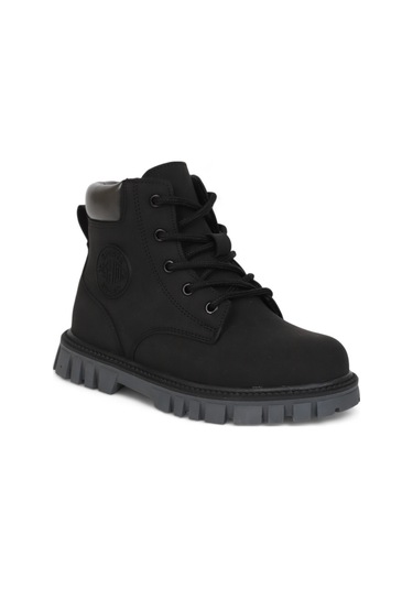 Kidessa 2075 Anatomik Tabanlı Fermuarlı Unisex Çocuk Spor Bot Siyah