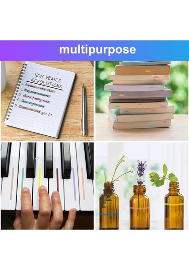 Wezone 300 Adet Işık Renkli Pet Etiketler - Yarı Saydam Yapışkan İşaretleyici, Kitap/doküman Göstergesi, Su Geçirmez, Kolay Kaldırılabilir