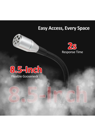 Yaozixa My6310a+ Kırmızı Taşınabilir Yakıcı Gaz Tespit Cihazı, 8 İnç Sondalı, Doğalgaz/propan/metan Sızıntı Kontrolü, Pil İçermez