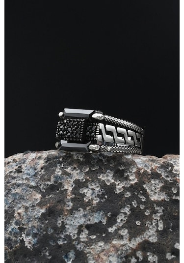 Pençe Figürlü Siyah Baget Taşlı 925 Ayar Gümüş Erkek Yüzüğü 901719 Gümüş