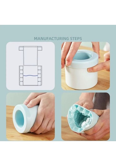 Silikon Buz Kovası Fincan Kalıbı Buz Küpleri Tepsisi Gıda Sınıfı Gri