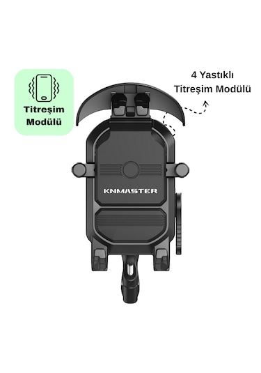 Tt-830 Titreşim Önleyicili Motosiklet Telefon Tutucu Siyah