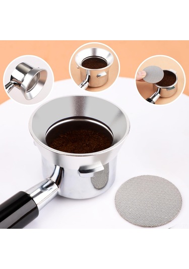 Tenfowee 54mm Magnetik Kahve Dosing Funnel, Dayanıklı Alüminyum, Espresso Kolu İçin Sabit Tutma, Profesyonel Ve Ev Kullanıma Uygun, Gümüş Rengi Gümüş