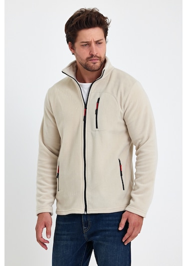 Monox Erkek Outdoor Fermuarlı Polar Ceket 001 Bej