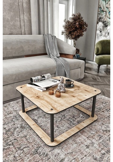 Hole Kare Orta Sehpa Meşe Meşe