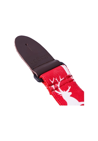 Wagon Straps Yılbaşı Temalı Gitar Askısı - Kırmızı/beyaz