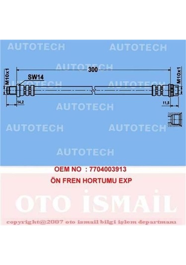 AUTOTECH TRE01 Fren Hortumu Ön Sandero 08- Express 85-98 / Logan 08-