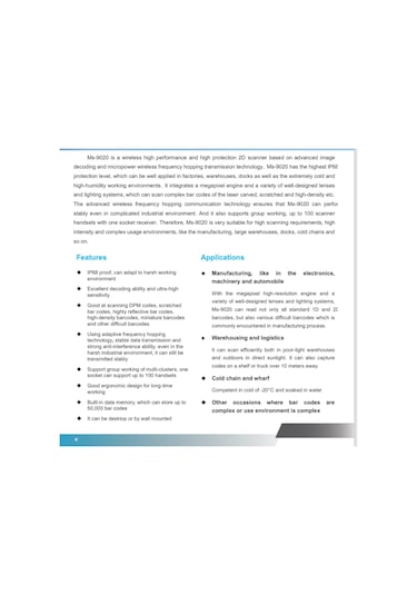 Shark Ms-9020 Endüstriel Ip68 2d Kablosuz Barkod Okuyucu