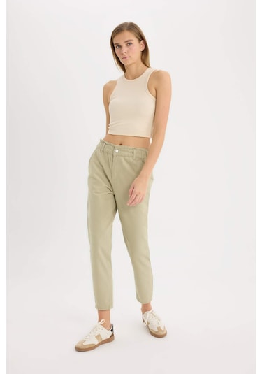 DeFacto Paperbag Gabardin Kumaş Pantolon Standart Paça Cepli S2790AZ25SPKH445