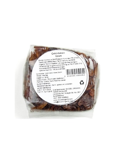 Ekozel Organik Çekirdeksiz Kuru Üzüm 250 G