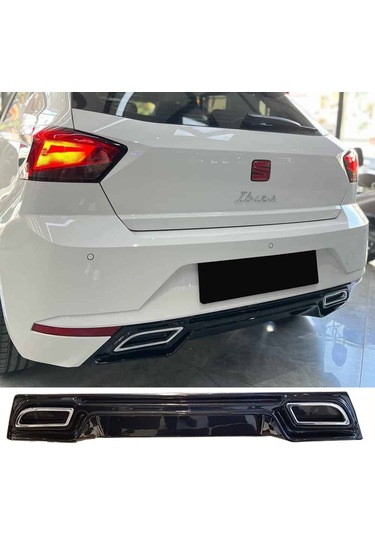 Seat İbiza Mk5 Difüzör Parlak Siyah Plastik Egzoz Görünüm 2017-2023 Arka-difizör-bodykit-ek-karlık