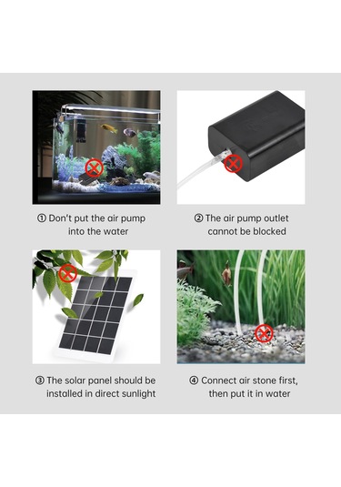 Akvaryum Balık Tankı İçin Güneş Enerjili Oksijen Hava Pompası