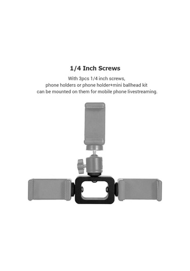 Xiyyadms Alüminyum Çelik 3 Cihazlı Canlı Yayın Ayakçığı - 1/4" Vida Bağlantılı, Telefon/ Ses Kartı/ Şarj Cihazı Montajı, Taşınabilir Live Stream Tripod Uzatma Aparatı
