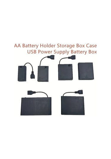 Cordial 2 Adet 8 Aa Pil Kutusu Kapaklı Açma Kapama Anahtarlı Usb Güç Portlu