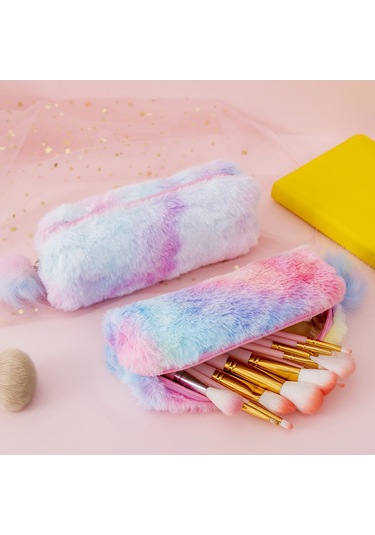 Spring Yarıcıkalem Kutusu Degrade Peluşocagal Kalemçantası Mor - Pembe