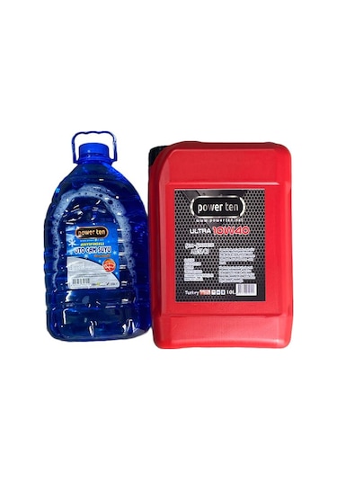 Power Ten 10W-40 Motor Yağı 10 L + Cam Suyu 5 L