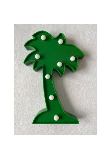 Palmiye Figürlü Led Lamba Yeşil Renk Çok Renkli