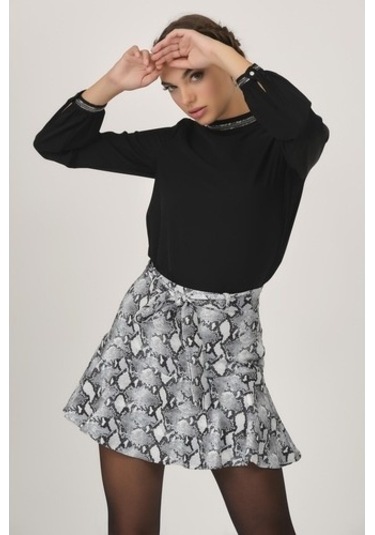 Shahiqa Kadın Desenli Volanlı Etek