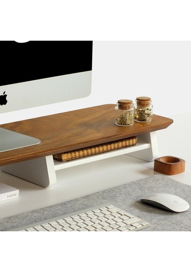 Büyük Monitör Standı Meşe