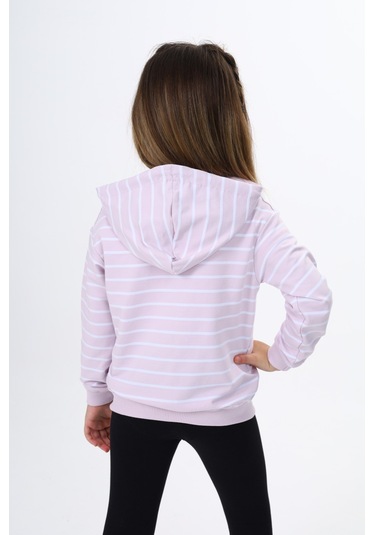 Toontoy Kız Çocuk Baskılı Hırka Açık Lila