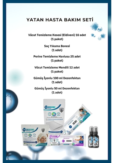 Doctor Silver Ion Yatan Hasta ve Evde Bakım Seti + Gümüş İyonlu Perine Mendili 25’li