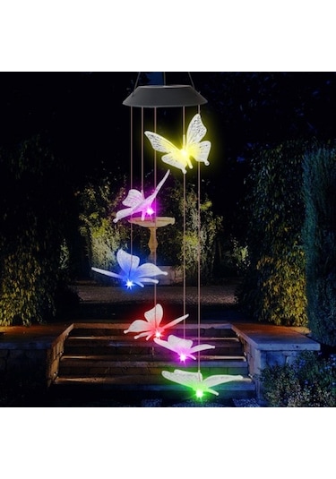 Sw Future Solar Rüzgar Çanı Renk Değiştiren Kelebek Lamba
