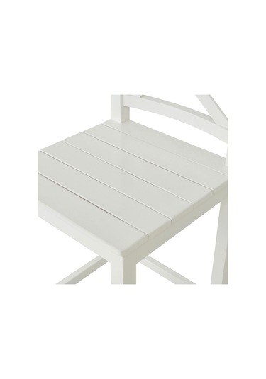 Alaçatı Ahşap Bar Sandalyesi Beyaz