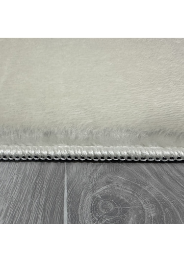 Simirna Ponpon Saçaklı Peluş Yıkanabilir Kaymaz Banyo Paspası 2'li Klozet Takımı Krem Krem