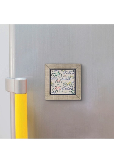 Hollanda Bisklet Görseli Baskılı Mdf Magnet 7x7 152