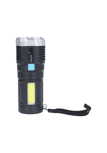 Ximistore9 Plastik Dört Lü Led+cob Feneri, 1200mah Usb Şarjlı, 4 Işık Modu, Ev Ve Dış Mekan İçin, Pil Dahil Diğer