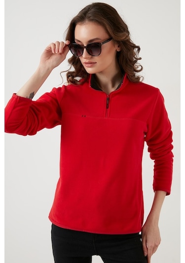 Lela Slim Fit Yumuşak Dokulu Anti-Pilling Tüylenme Yapmayan Yarım Fermuarlı Bayan Polar 5907000 Kırmızı Lela Slim Fit Yumuşak Dokulu Anti-Pilling Tüylenme Yapmayan Yarım Fermuarlı Bayan Polar 5907000 Kırmızı