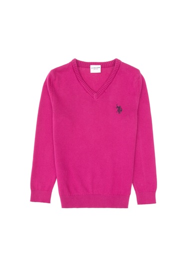 U.s. Polo Assn. Kız Çocuk Fuşya Kazak /triko 50316777-vr023 Fusya