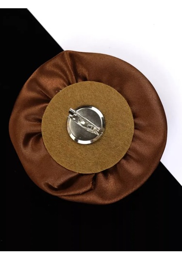 Slubov'u Kadın Çiçek Kumaş Broş 242900781 Kahverengi