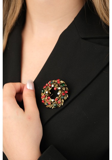 Çildan Womens Yılbaşı Koleksiyonu Yılbaşı Süsü Broş