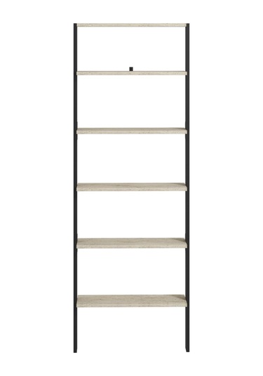 Hero 5 Raflı Modern Kitaplık - 180 Cm Antrasit/traverten