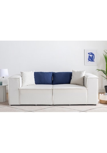 Nova 2 Modül Modüler Koltuk & Kanepe Takımı Beyaz