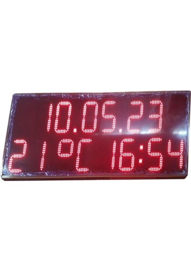 SANEC Dijital Saat, Derece Ve Tarih Tabelası Kasa Ölçüsü: 100x50 Cm