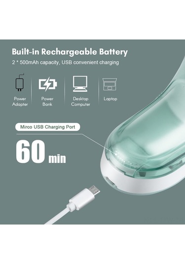 Tenfowee Yeşil Renkli Şarj Edilebilir Kumaş Tüy Toplayıcı, 500mah Pil, 3w Güç, 5v Voltaj, Usb Şarj Kablolu Yeşil