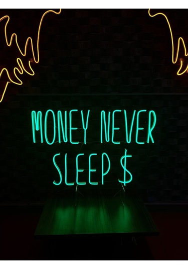 Twins Led Money Never Sleep Yazılı Neon Tabela Yeşil Model:model:20043366 Yeşil