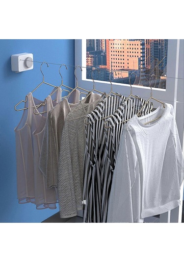 Ganzhoushop Çamaşır İpi Ağır Hizmet Tipi Geri Çekilebilir Yerden Tasarruf Sağlayan Abs Paslanmaz Çelik Çamaşır Çamaşır İpi Balkonlar Avlular Oteller İçin Çok Renkli