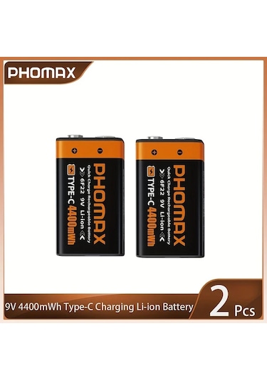 Willowhaven Phomax 9v 4400mwh 2 Adet Şarj Edilebilir Lityum Pil 6f22