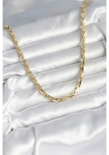 Pirinç Gold Renk 60 Cm Zincir Kadın Kolye Çok Renkli