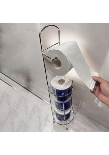 Suntek Dikey Tuvalet Kağıdı Tutucu Kağıt Rulo Pratik Demir Gümüş